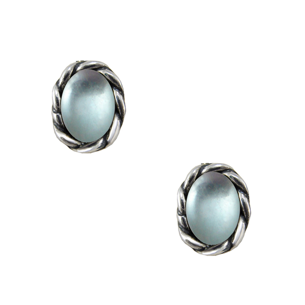 Sterling Silver Little Blue Topaz Post Stud Earrings